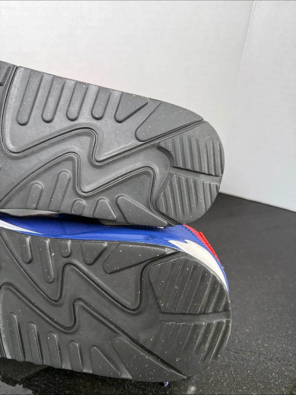 Nike Air Max 90 Premium Mesh GS Boys Size 7Y Deep Royal Blue Light Crimson